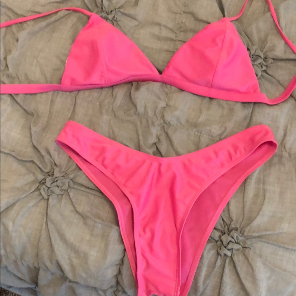 Cheeky hot pink bikini